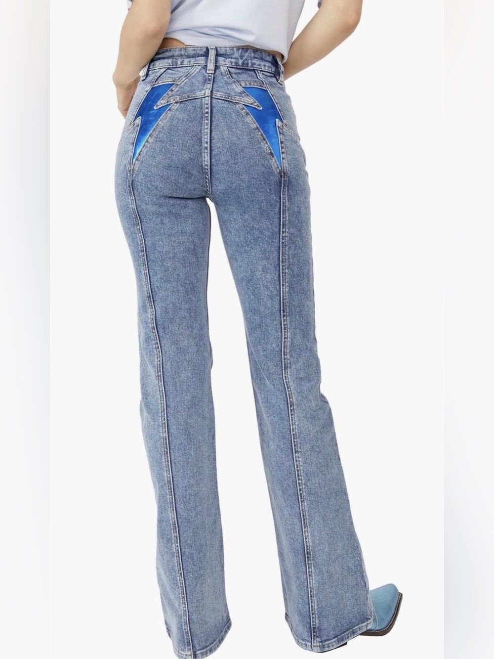 Free People We The Free Thunderbird Flare Jeans Lightening Bolt 29